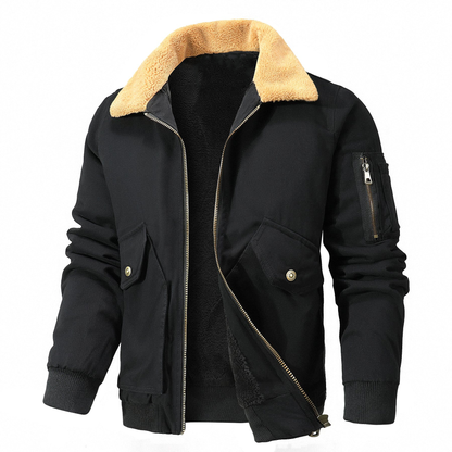 Stylische Sherpa Jacke Modern Damenschwarz