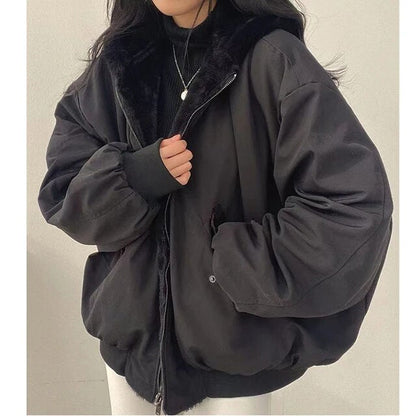 Damen Pufferjacke Teddy Fleece Warm
