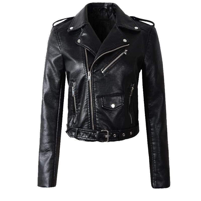 Stylische Lederjacke Damen Trendy
