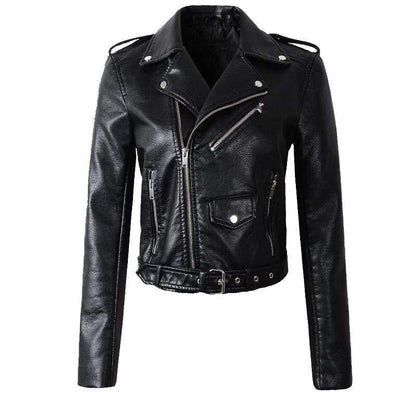 Stylische Lederjacke Damen Trendy