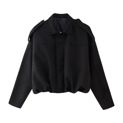 Elegante Lederjacke Bomber Style