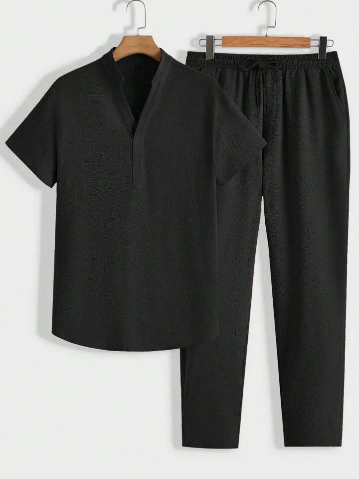 Herren Lounge Set Komfort Polohemd Hose