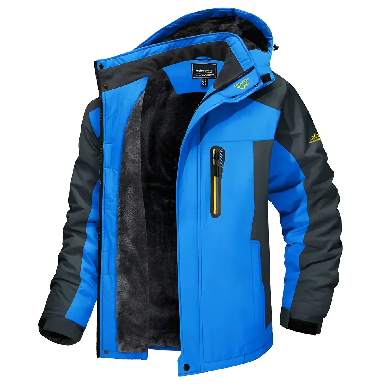 Gefütterte Herren Winterjacke mit Kapuze