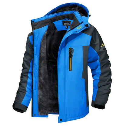 Gefütterte Herren Winterjacke mit Kapuze