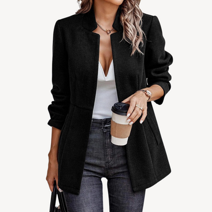 Stylische Damen Blazer Jacke Fischgrat Muster