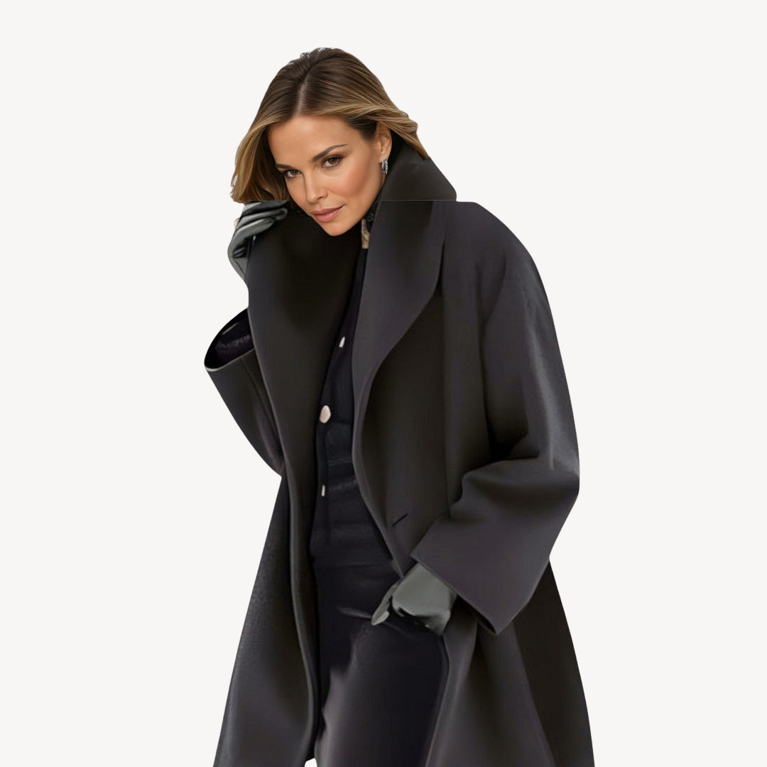 Damen Wollmantel Übergröße Eleganz - IdealeKleiden