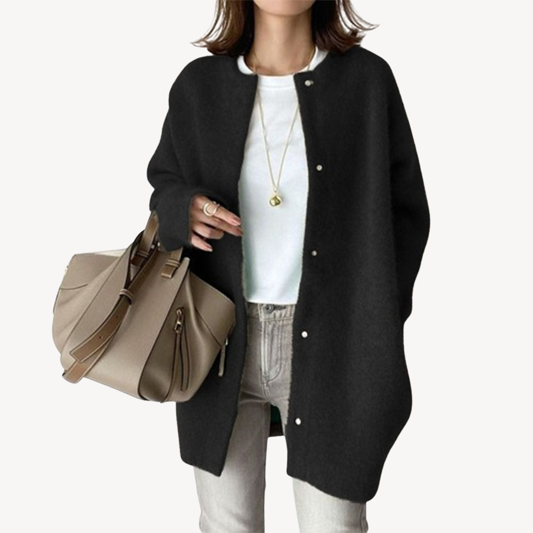 Damen Strickjacke Knopfleiste Elegent