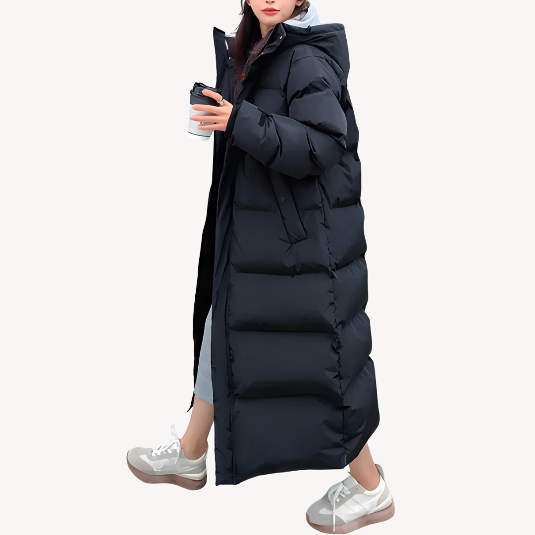 Warmes Daunenkleid Frauen Mantel Kapuze