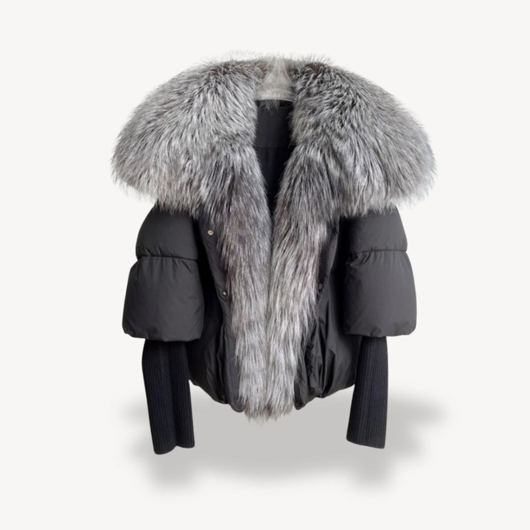 Damen Kunstpelz Winterjacke Elegant