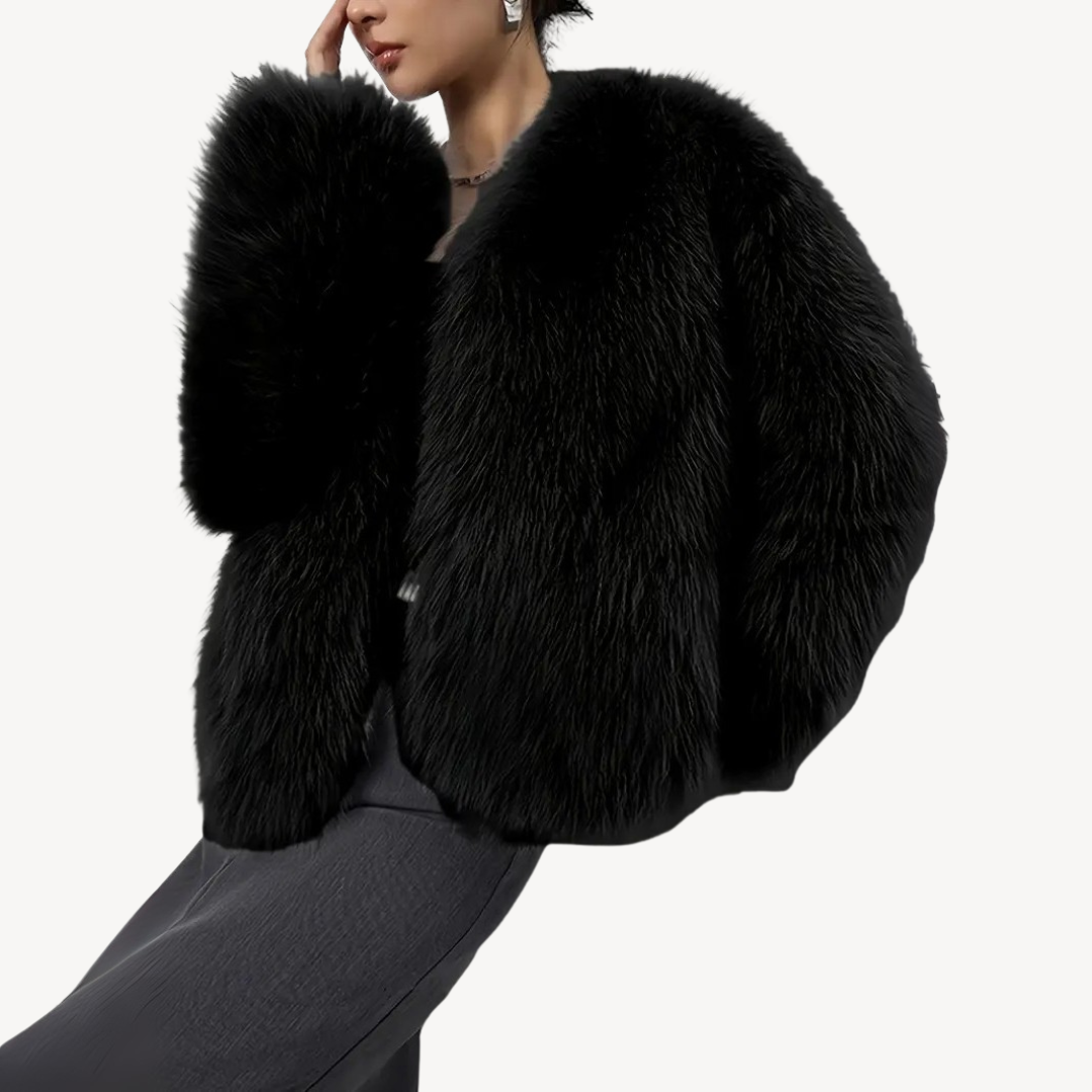 Damen Wintermantel Kunstpelz Elegant