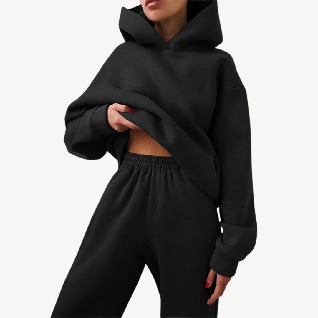 Bequemes Hoodie Jogger Set Damen - IdealeKleiden