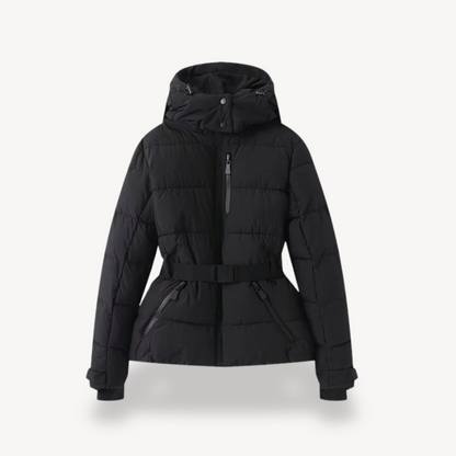 Damen Steppjacke Kapuzenparka mit Gürteltasche