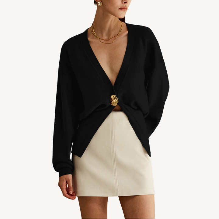 Damen Strickcardigan V-Ausschnitt Modern