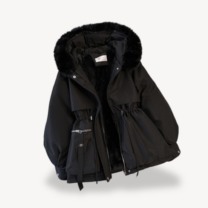 Damen Winterparka Jacke Kunstfell Gefüttert