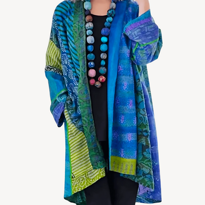 Stilvoller Kimono-Cardigan Frauen Modern Gemustert - IdealeKleiden