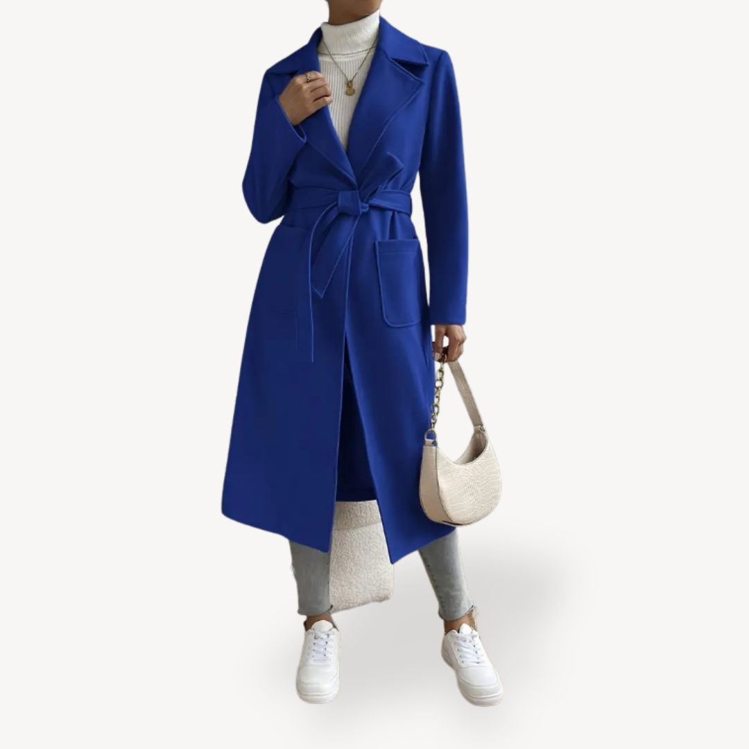 Eleganter Damenmantel Lang mit Taschen