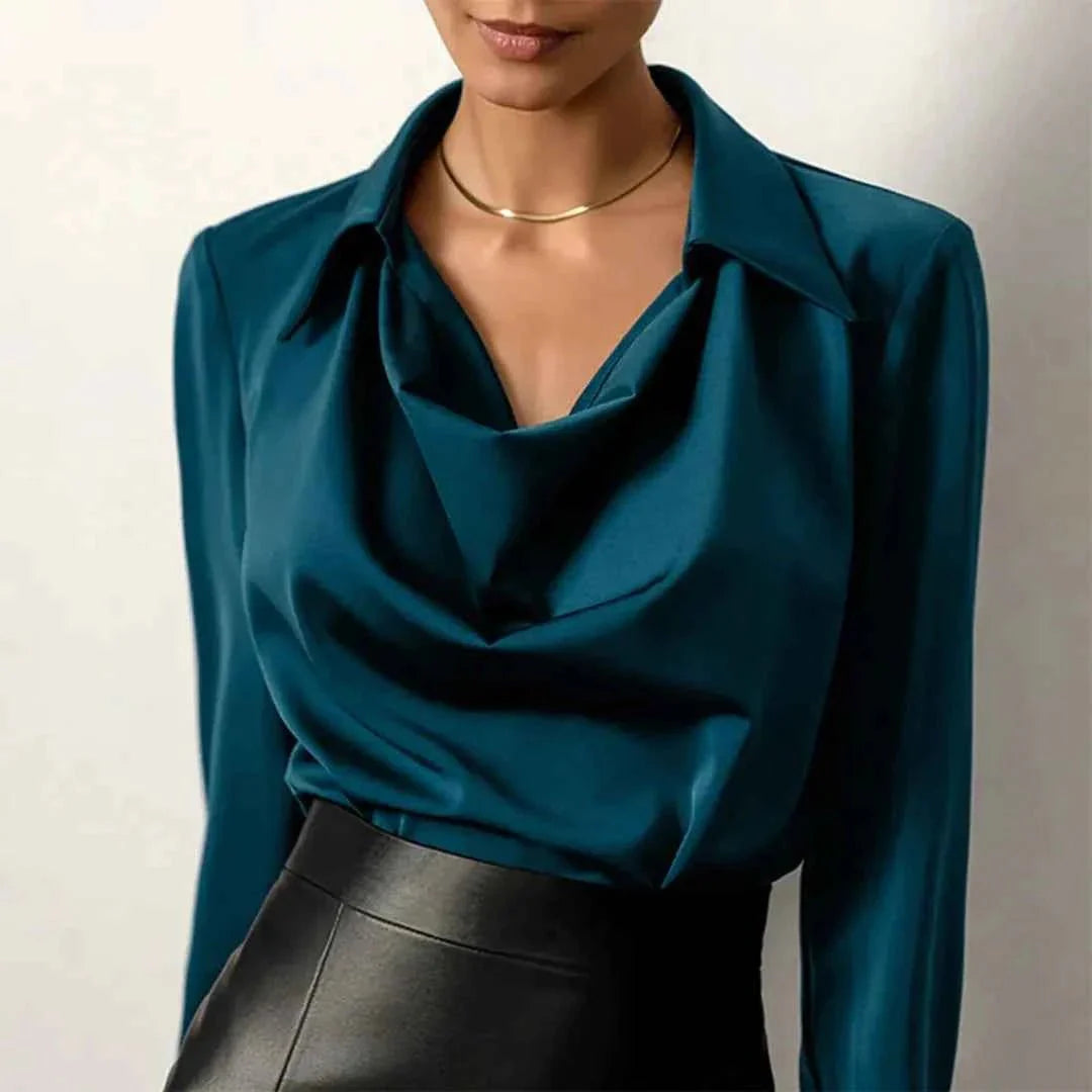 Frauenbluse Rundhalsausschnitt Elegent