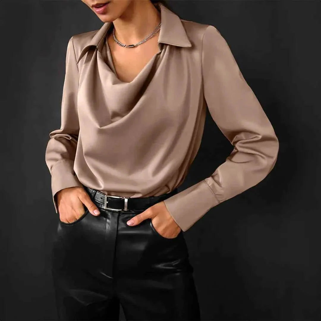Frauenbluse Rundhalsausschnitt Elegent - IdealeKleiden