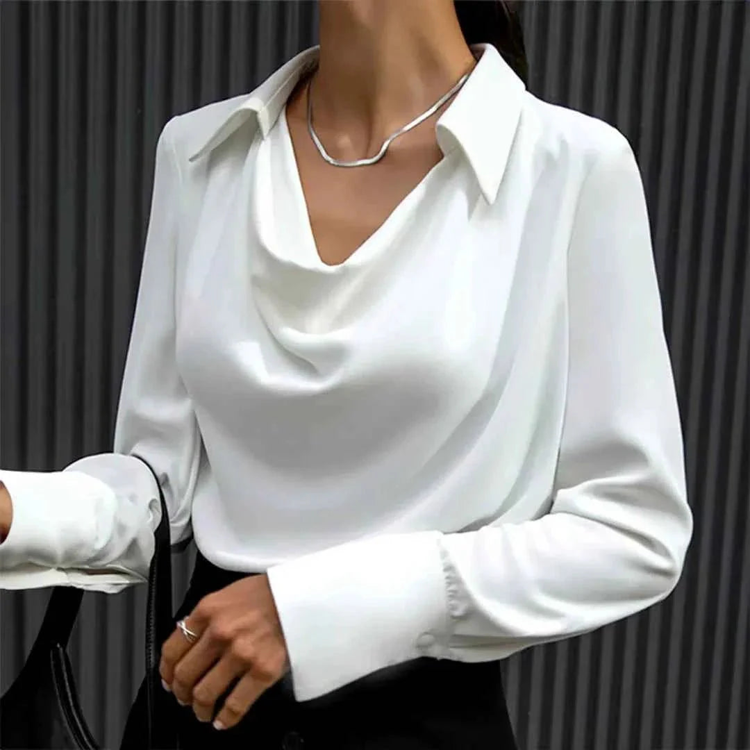Frauenbluse Rundhalsausschnitt Elegent