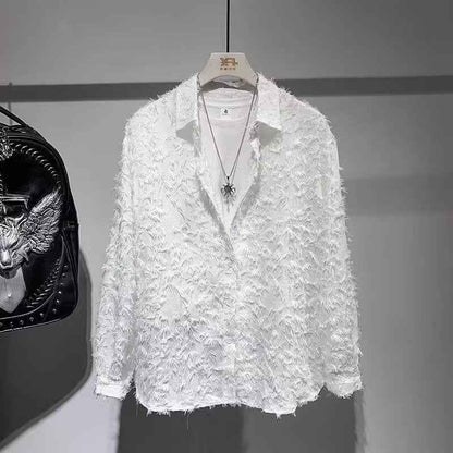Bluse mit Textur Effekt