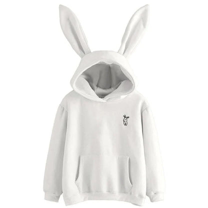 Damen Sweatshirt Kapuze Hase Ohren Kuschel