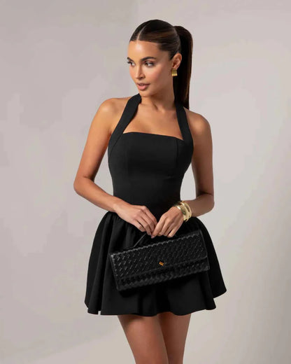 Sexy Minikleid mit Rundhals Ausschnitt