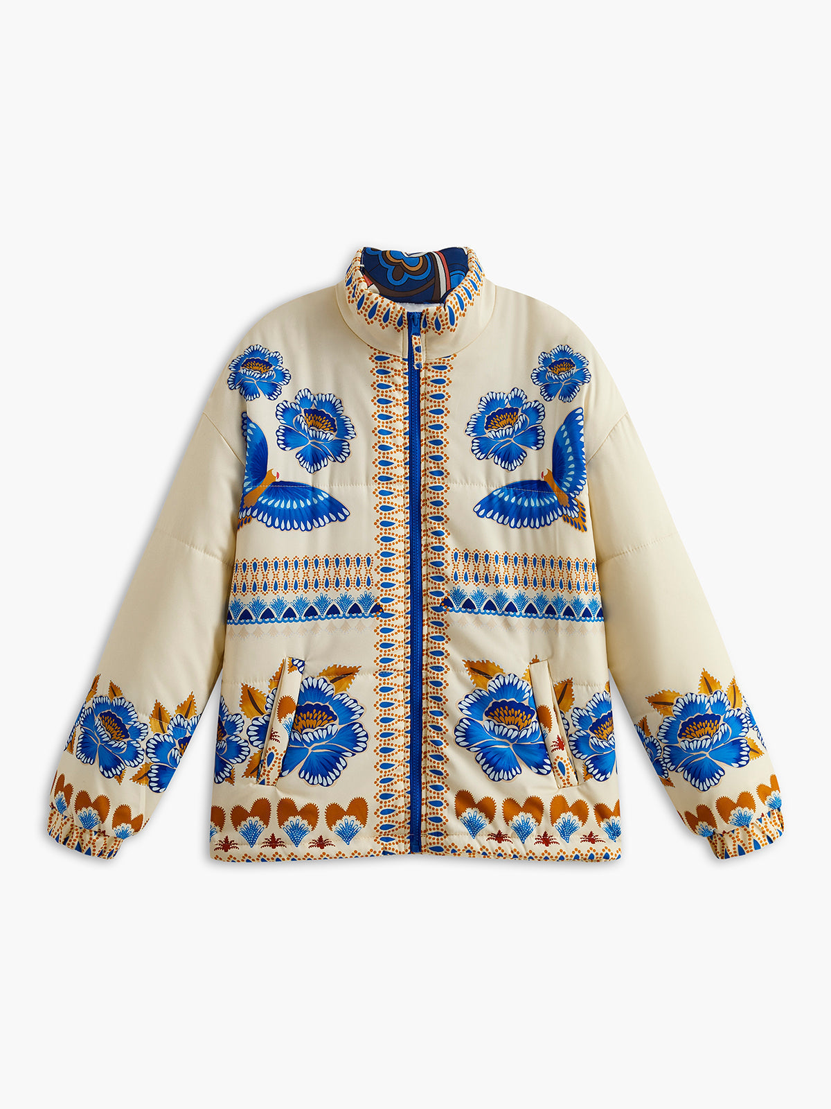 Stylischer Boho Wintermantel mit Reißverschluss