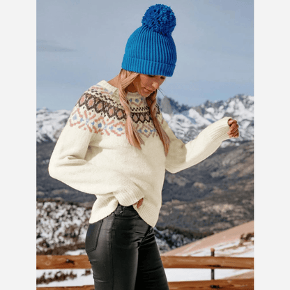 Nordische Strickpullover Wollmix Vintage Winterlook