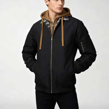 Herren Bomberjacke Mit Kapuze Sportlich