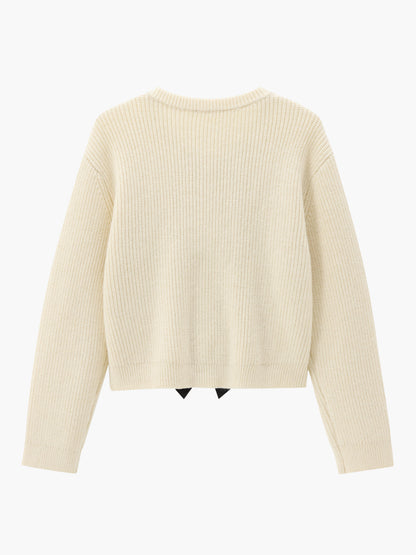 Stylisher Damenpullover mit Bow-Detail - IdealeKleiden
