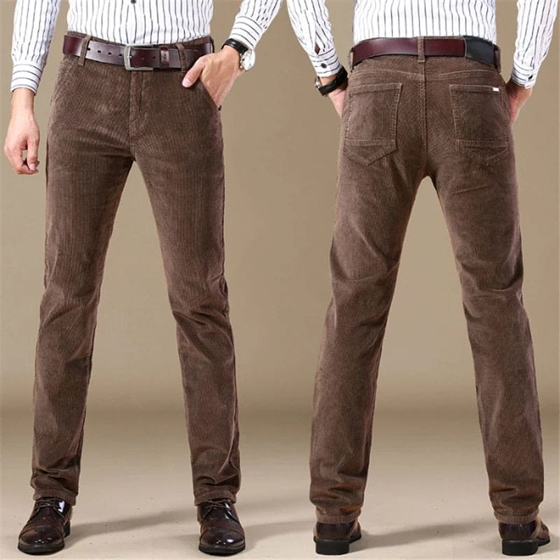 Corduroy-Kleid Damen Taillierte Passform Vollständig Länge