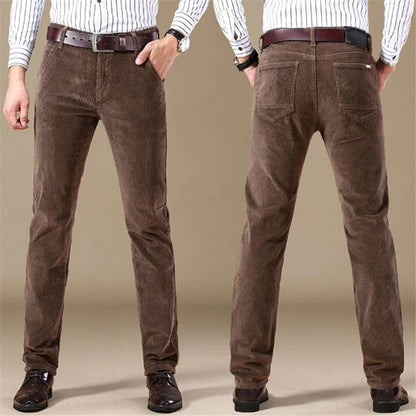 Corduroy-Kleid Damen Taillierte Passform Vollständig Länge