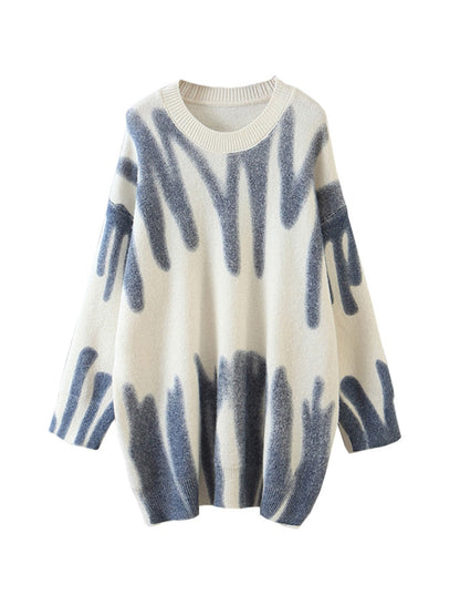 Damen Strickpullover Streifen Design