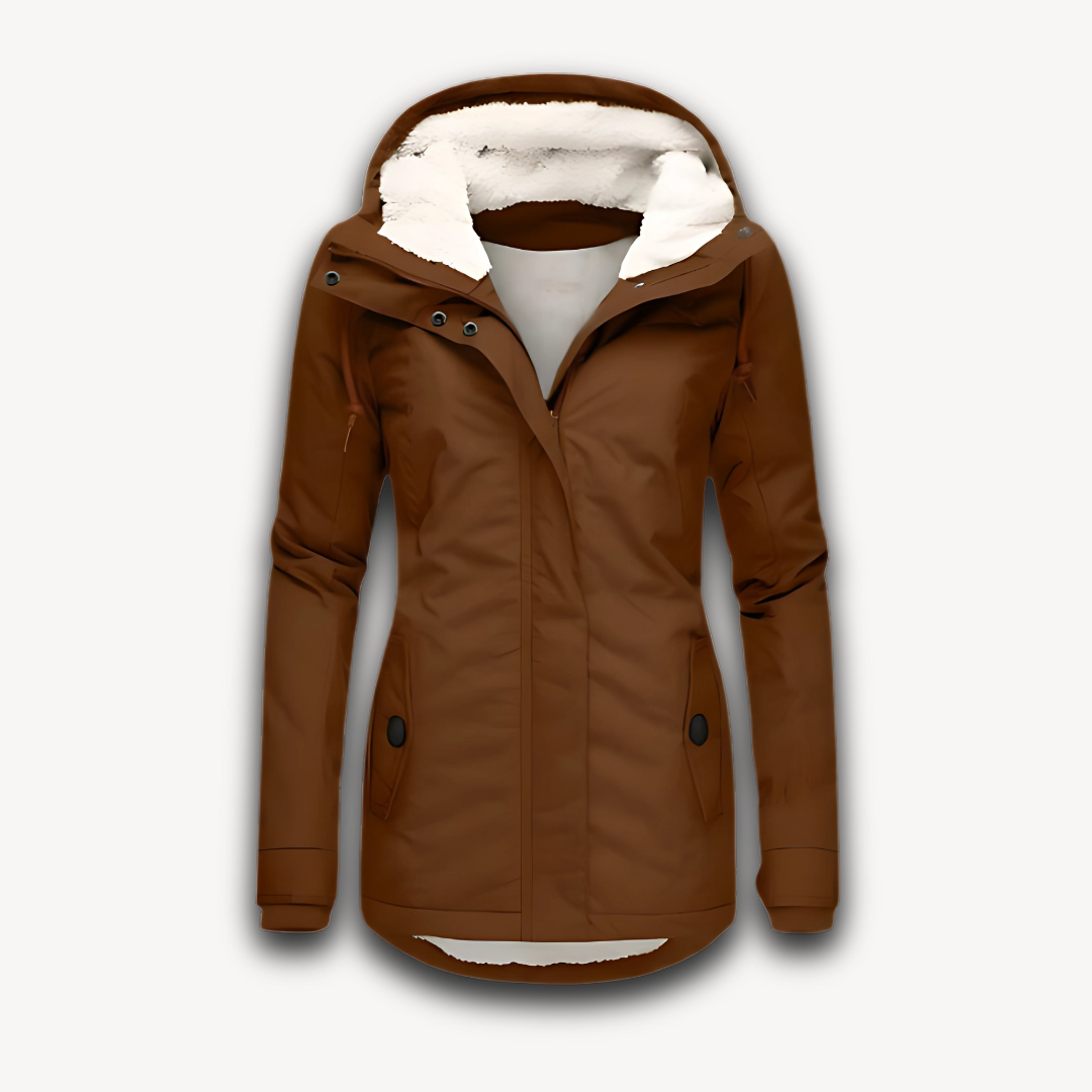 Damen Winterjacke Wasserdicht mit Kunstfellfutter