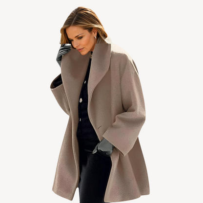 Damen Wollmantel Übergröße Eleganz