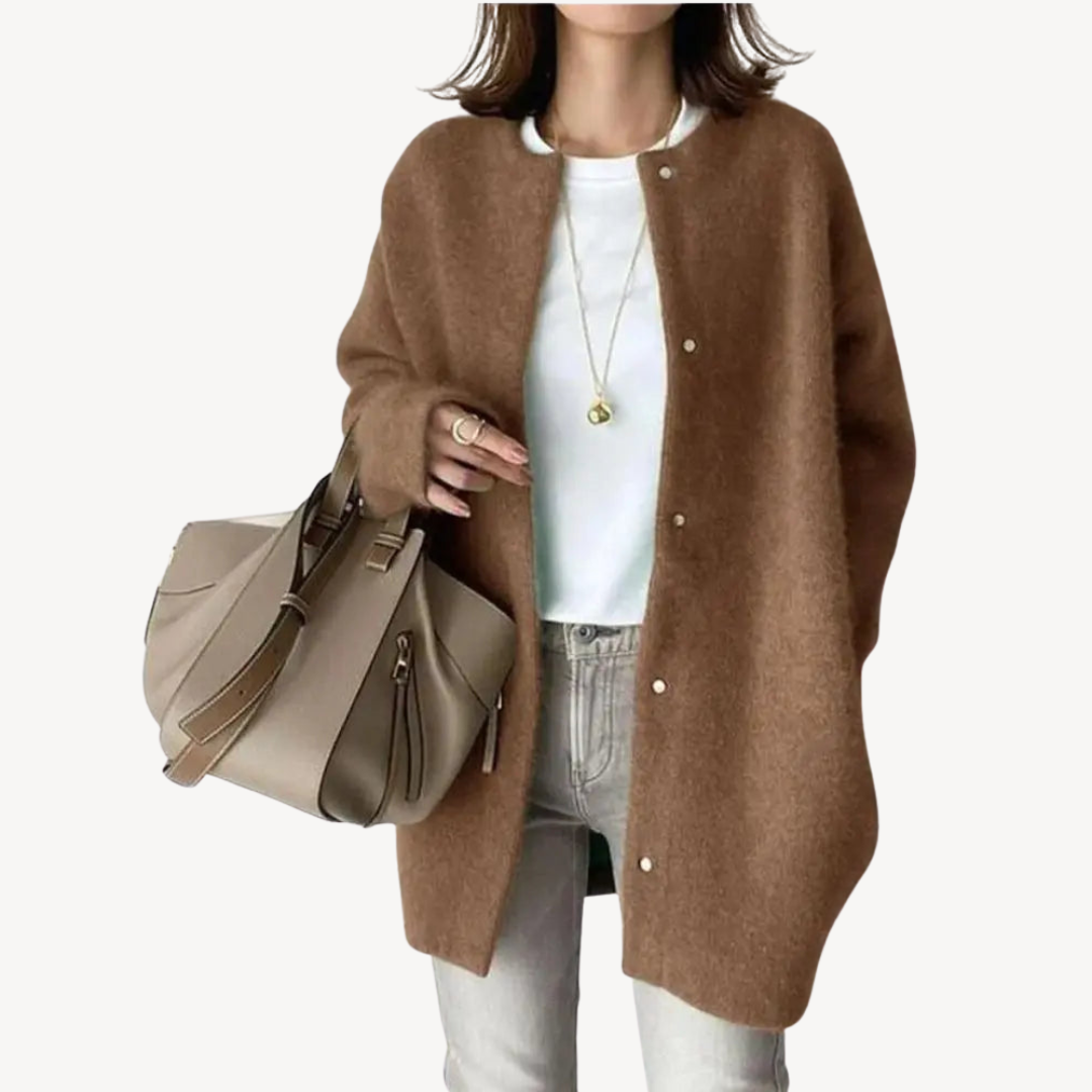 Elegante Damen Cardigan Woll Cardigan mit Knöpfen