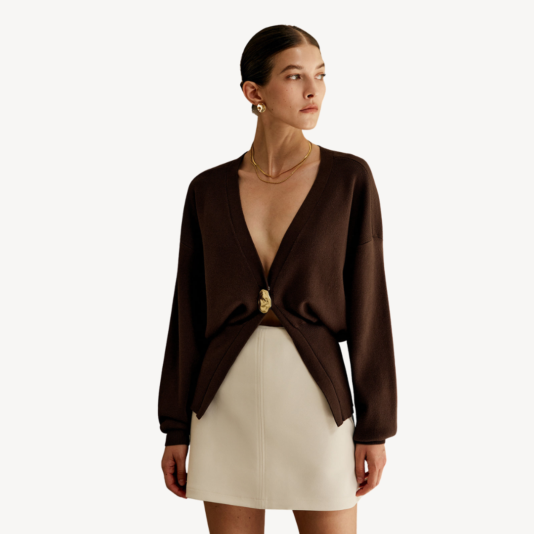 Damen Strickcardigan V-Ausschnitt Modern