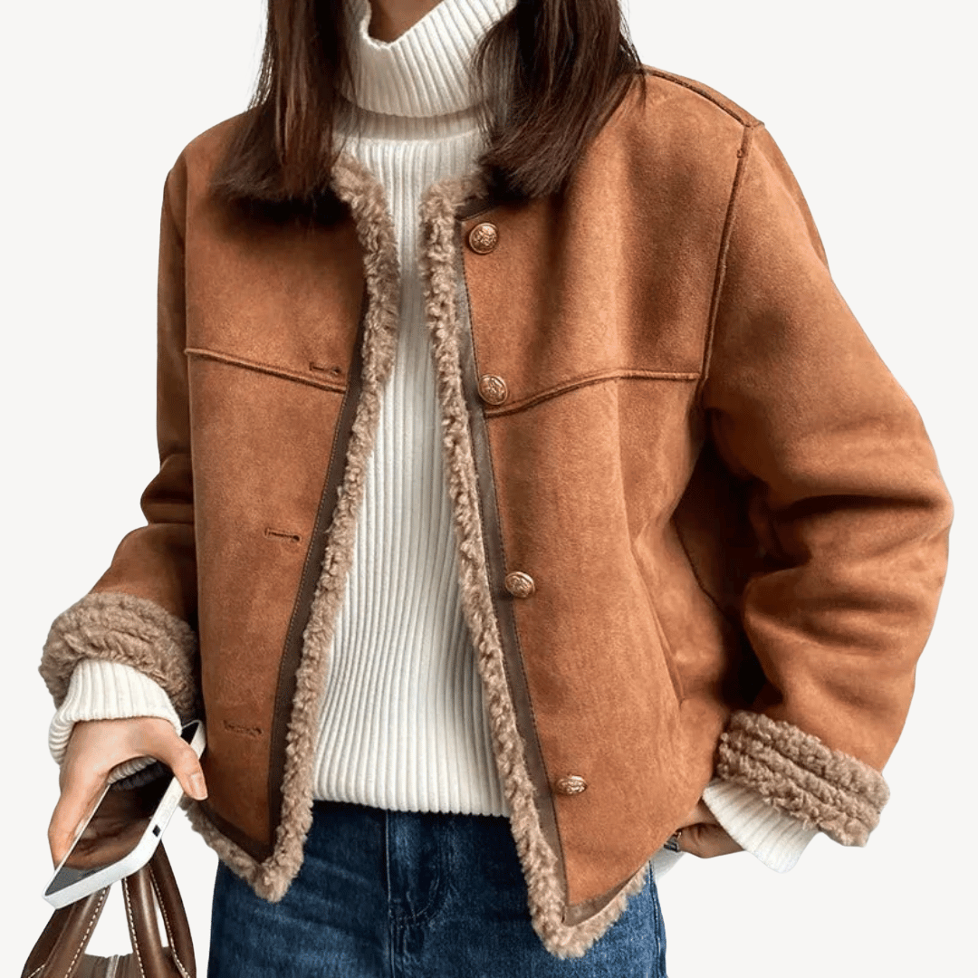 Damen Winterjacke Fleece Gefüttert Kunstpelz