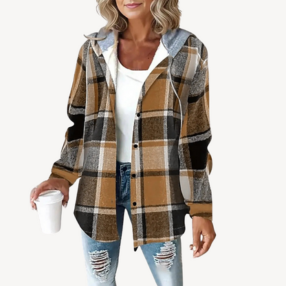 Stylisches Kapuzenjacke Karomuster