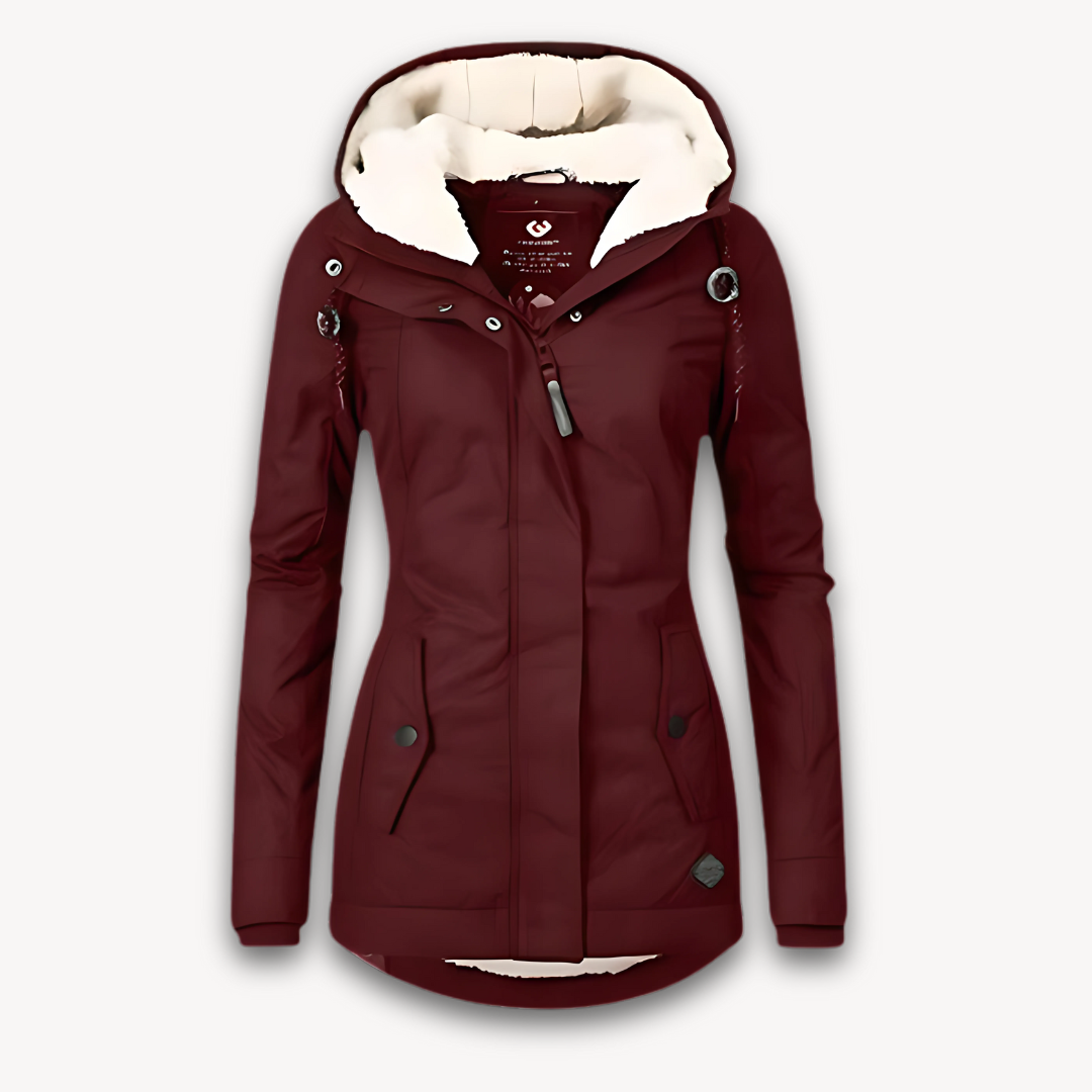 Damen Winterjacke Wasserdicht mit Kunstfellfutter