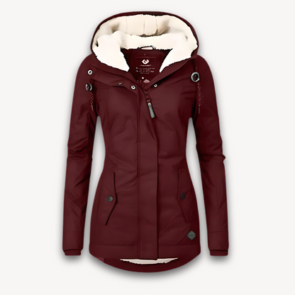 Damen Winterjacke Wasserdicht mit Kunstfellfutter