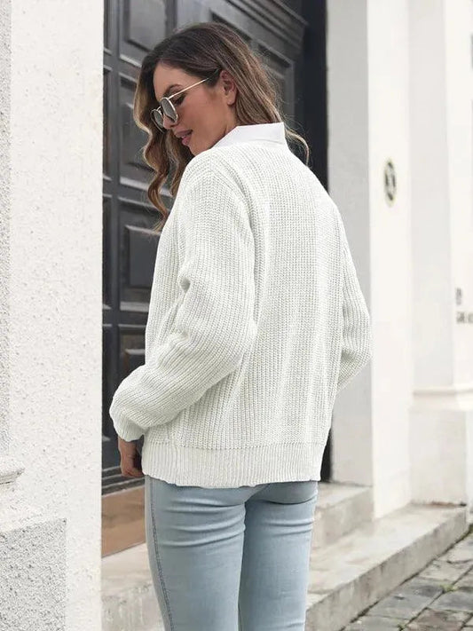 Bequeme Strickjacke Pullover Damenschal - IdealeKleiden