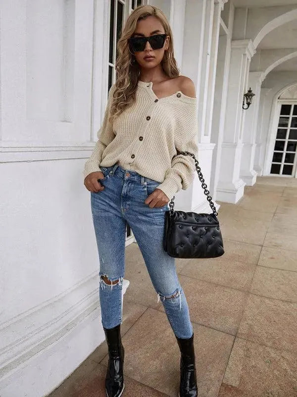 Frauen Strickpullover Modern Damenschal