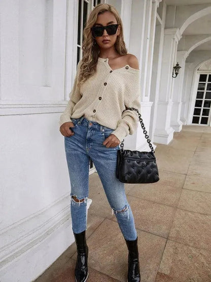 Frauen Strickpullover Modern Damenschal