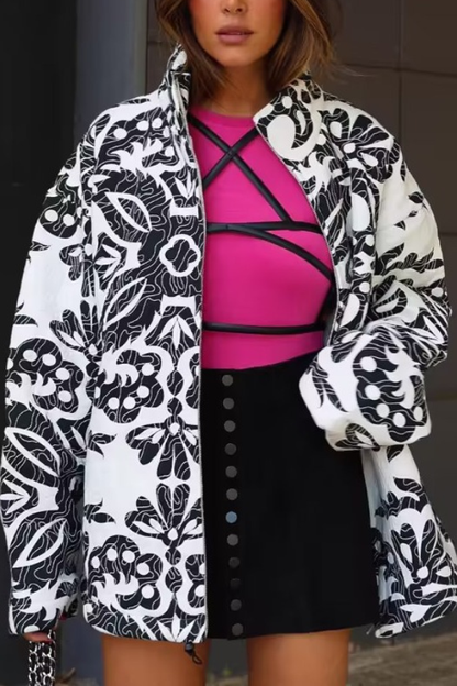 Stilvolle Baumwolljacke Mit Stehkragen