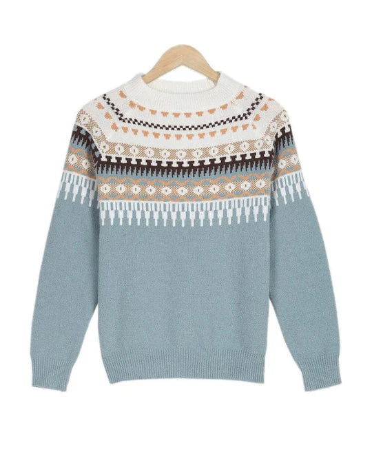 Damen Pullover Langarm Bedruckt Damenmode