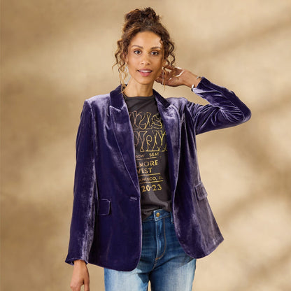 Herbstjacke Samt Damenjacke Gestickt