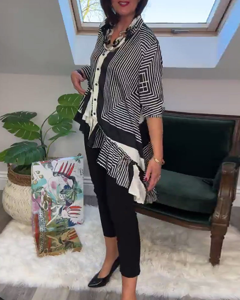 Einzigartiges Hemd mit Farbenfrohem Patchwork Design - IdealeKleiden