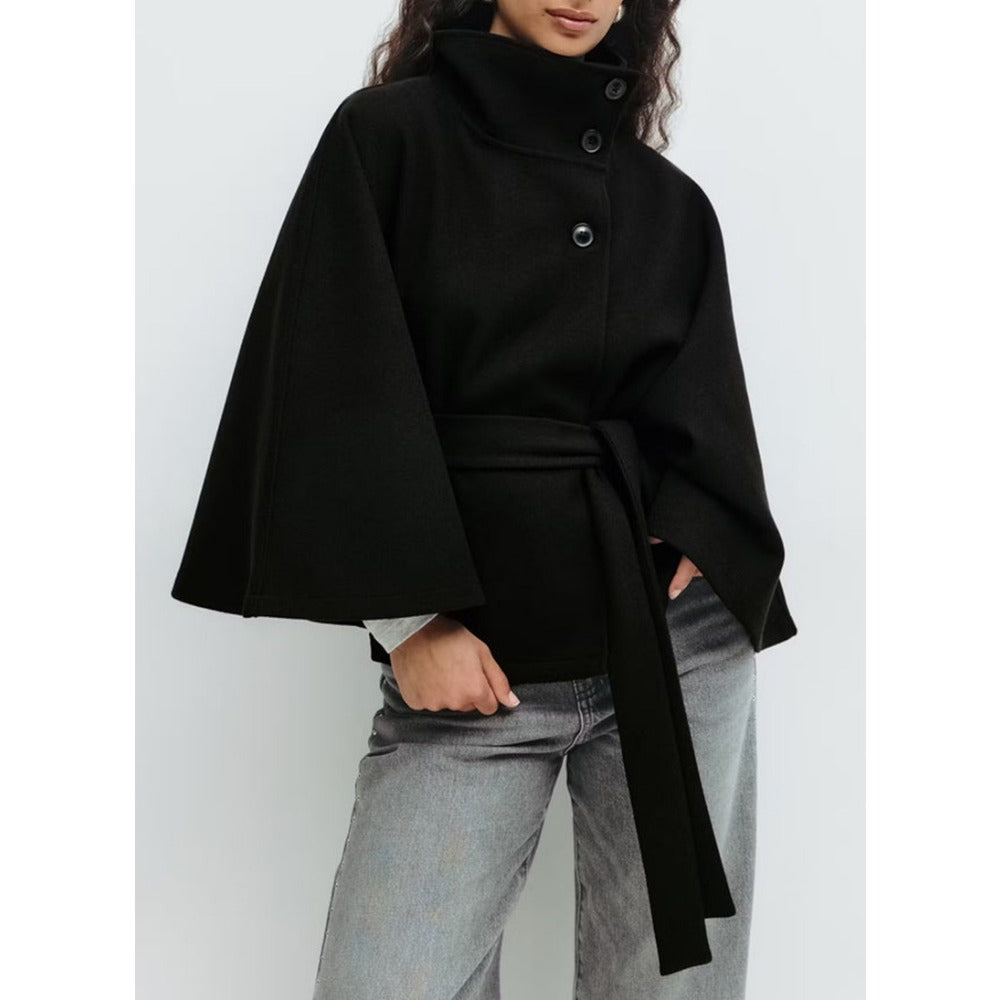 Elegante Damenkleidung | Hochgeschlossenes Kleid Mit Gürtel