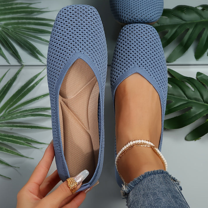 Blaue Flats Schuhe Damen - IdealeKleiden